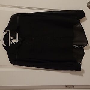 3/$27 Dex sheer blouse with criss cross back